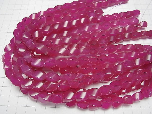 1strand $8.79! Wine Red Jade 4 Faceted Twist Faceted Rice 12 x 9 x 9 mm 1 strand beads (aprx.15 inch / 36 cm)