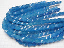 1strand $7.79! Blue Jade 4 Faceted Twist Faceted Rice 13 x 9 x 9 mm NO.3 1 strand beads (aprx.15 inch / 36 cm)