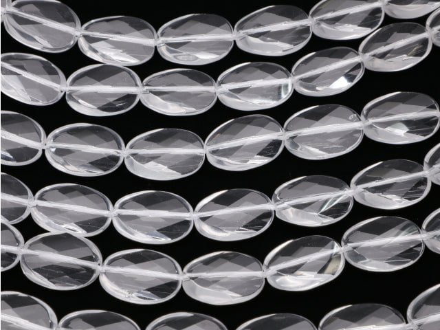 [Video] Crystal AAA Twist Faceted Oval 18 x 13 x 6 mm half or 1 strand beads (aprx.15 inch / 38 cm)
