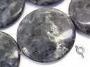 Larvikite  Coin 45x45x7 2pcs ,1strand beads (aprx.16inch/40cm)