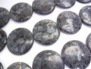 Larvikite  Coin 45x45x7 2pcs ,1strand beads (aprx.16inch/40cm)