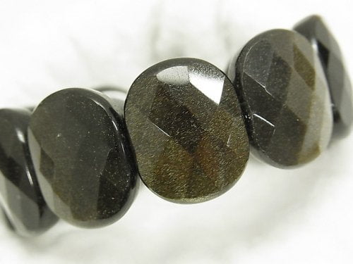 Accessories, Bracelet, Obsidian, Oval Gemstone Beads