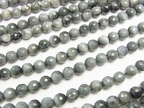 Brazil Eagle Eye AA ++ 128Faceted Round 8mm half or 1strand beads (aprx.15inch / 38cm)