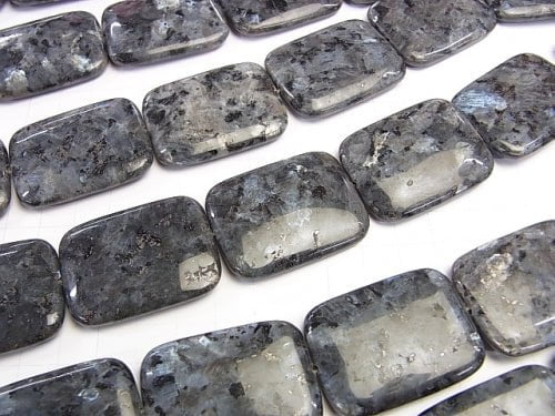 Larvikite rectangle 40x30x7 half or 1strand beads (aprx.14inch / 34cm)