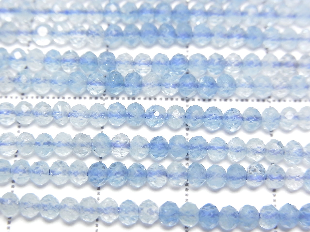 Haute Qualité ! 1 fil 15,99 $ ! Aigue-marine AA++ Facetté Bouton Rondelle 3x3x2mm 1 fil de perles (env. 15 pouces/38 cm)