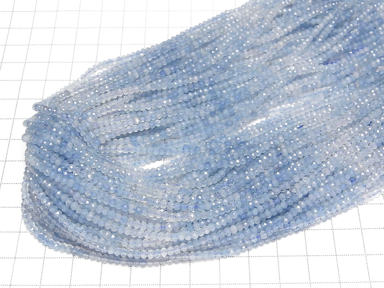 Haute Qualité ! 1 fil 15,99 $ ! Aigue-marine AA++ Facetté Bouton Rondelle 3x3x2mm 1 fil de perles (env. 15 pouces/38 cm)