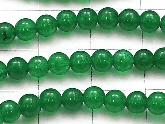 Green Jade Round 4mm 1strand beads (aprx.15inch / 38cm)