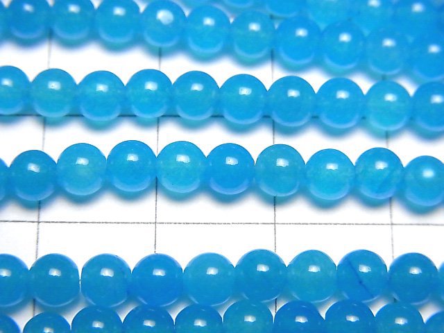 1strand $2.79! Blue Jade Round 4mm NO.3 1strand beads (aprx.15inch / 38cm)