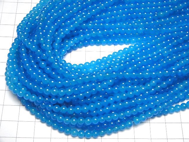 1strand $2.79! Blue Jade Round 4mm NO.3 1strand beads (aprx.15inch / 38cm)