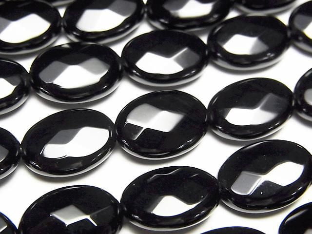 Onyx  Faceted Oval 14x10x5mm half or 1strand beads (aprx.15inch/36cm)