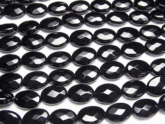 Onyx  Faceted Oval 14x10x5mm half or 1strand beads (aprx.15inch/37cm)
