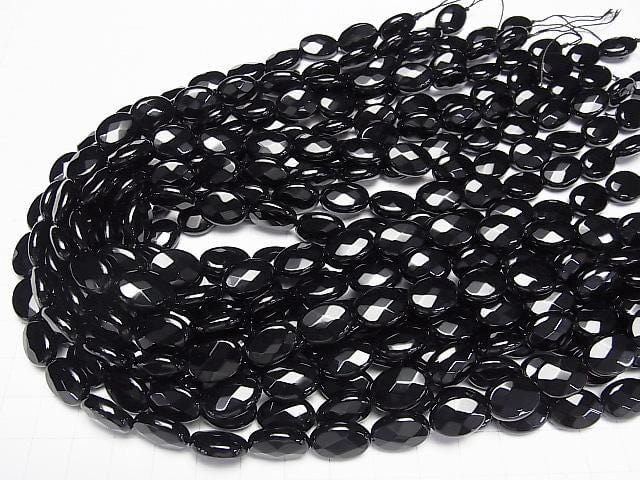 Onyx  Faceted Oval 14x10x5mm half or 1strand beads (aprx.15inch/36cm)