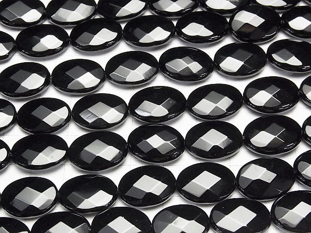 Onyx  Faceted Oval 18x13x5mm half or 1strand beads (aprx.15inch/36cm)