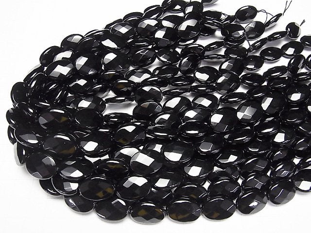 Onyx  Faceted Oval 18x13x5mm half or 1strand beads (aprx.15inch/36cm)