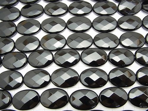 Onyx Facettiert Oval 25x18x9mm halb oder 1 Strang Perlen (ca. 15 Zoll / 38 cm)