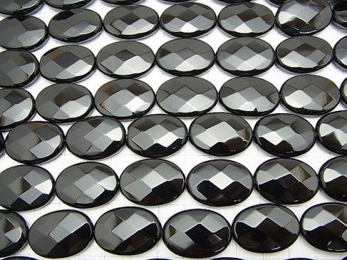 Onyx  Faceted Oval 25x18x9mm half or 1strand beads (aprx.15inch/38cm)