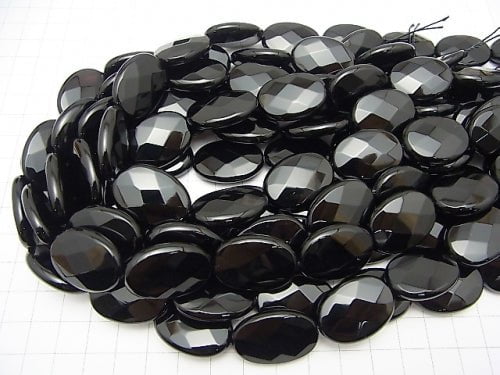 Onyx Facettiert Oval 25x18x9mm halb oder 1 Strang Perlen (ca. 15 Zoll / 38 cm)