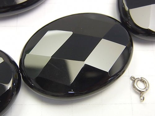 Onyx  Faceted Oval 40x30x10mm half or 1strand beads (aprx.13inch/32cm)