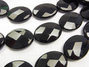 Onyx  Faceted Oval 40x30x10mm half or 1strand beads (aprx.13inch/32cm)