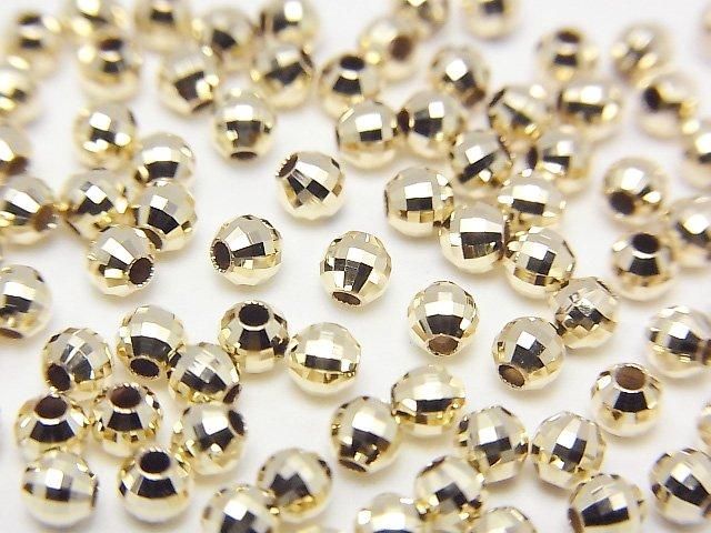 [K10 Yellow Gold]Mirror Round Cut Beads [2mm][2.5mm][3mm]1pc -