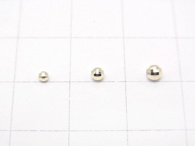 [K10 Yellow Gold] Mirror Round Cut Beads [2mm][2.5mm][3mm] 1pc
