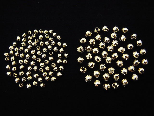 [K10 Yellow Gold]Mirror Round Cut Beads [2mm][2.5mm][3mm]1pc -