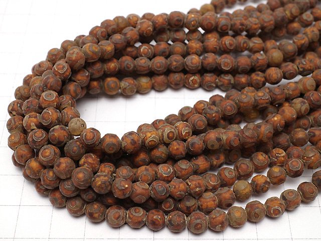 1strand $8.79! DZi Beads Round 6mm Red Brown 1strand beads (aprx.14inch / 34cm)