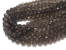 Smoky Quartz AAA 64Faceted Round 10mm [2mm hole] 1/4 or 1strand beads (aprx.15inch/37cm)