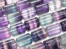 [Video] Multicolor Fluorite AA ++ Triangle Tube 14 x 10 x 10 mm half or 1 strand beads (aprx.15 inch / 37 cm)
