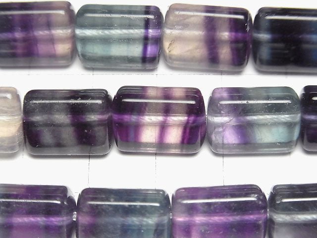 [Video] Multicolor Fluorite AA ++ Triangle Tube 14 x 10 x 10 mm half or 1 strand beads (aprx.15 inch / 37 cm)