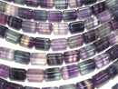 [Video] Multicolor Fluorite AA ++ Triangle Tube 14 x 10 x 10 mm half or 1 strand beads (aprx.15 inch / 37 cm)