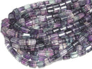 [Video] Multicolor Fluorite AA ++ Triangle Tube 14 x 10 x 10 mm half or 1 strand beads (aprx.15 inch / 37 cm)