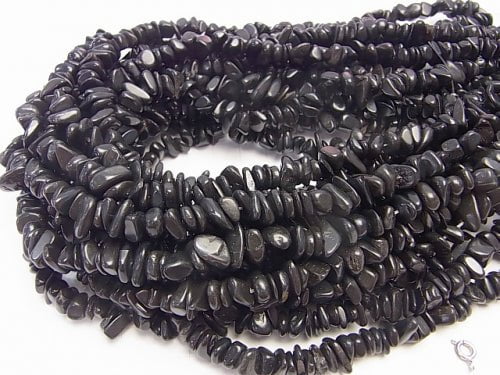 1strand $9.79! Yamanashi Black Silica Chips (Small Nugget) 1strand beads (aprx.15inch / 38cm)