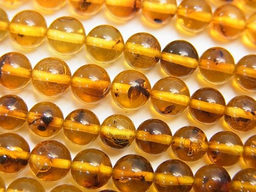 Amber, Round Gemstone Beads