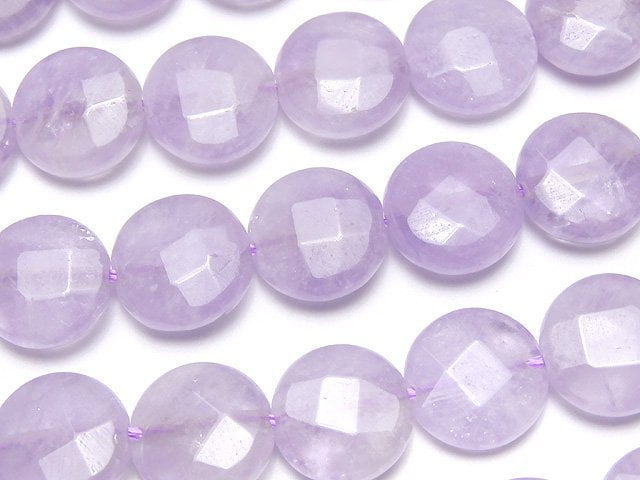 Coin, Lavender Amethyst Gemstone Beads