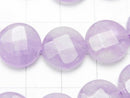 Lavender Amethyst AA ++ Faceted Coin 12 x 12 x 6 mm half or 1 strand beads (aprx.15 inch / 38 cm)