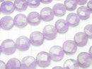 Lavender Amethyst AA ++ Faceted Coin 12 x 12 x 6 mm half or 1 strand beads (aprx.15 inch / 38 cm)