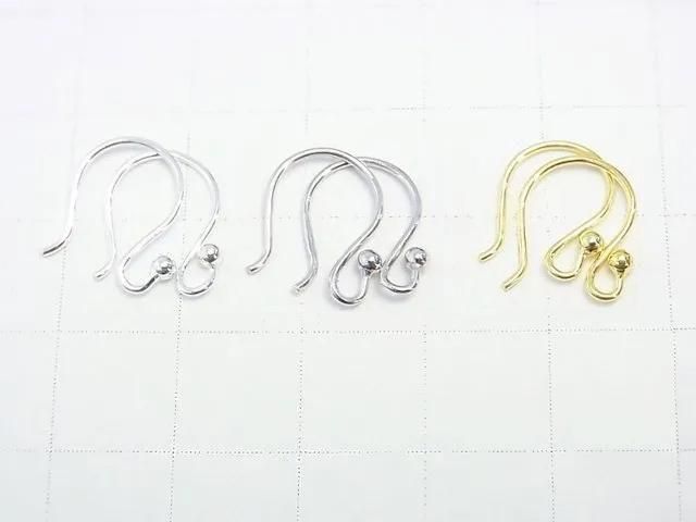 Silver925 Earwire 12x11mm [Sterling Silver Finish][Rhodium Plated][18KGP] 3pairs