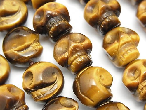 Skull, Tiger's Eye Gemstone Beads