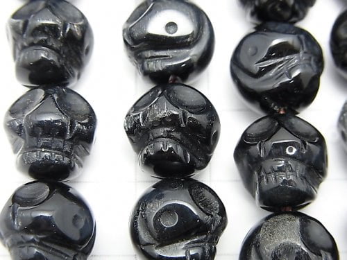 Blue Tiger's Eye AAA - AAA - Skull Vertical Hole 12 mm half or 1 strand beads (aprx. 15 inch / 38 cm)