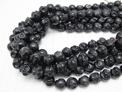 Blue Tiger's Eye AAA - AAA - Skull Vertical Hole 12 mm half or 1 strand beads (aprx. 15 inch / 38 cm)