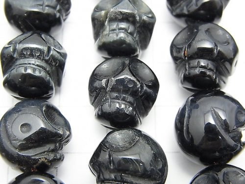 Blue Tiger's Eye AAA - AAA - Skull Vertical Hole 14 mm half or 1 strand beads (aprx. 15 inch / 38 cm)