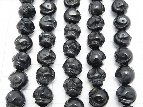 Blue Tiger's Eye AAA - AAA - Skull Vertical Hole 14 mm half or 1 strand beads (aprx. 15 inch / 38 cm)