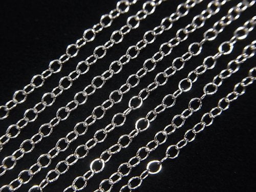 Silver925 Long Cable Chain 1.8mm Rhodium Plated [40cm][45cm][50cm][60cm][75cm] Necklace 1pc