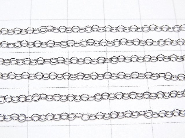 Silver925 Long Cable Chain 1.8mm Rhodium Plated [40cm][45cm][50cm][60cm][75cm] Necklace 1pc