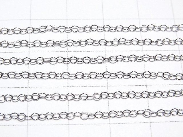 Silver925 Long Cable Chain 1.8mm Rhodium Plated [40cm][45cm][50cm][60cm][75cm] Necklace 1pc