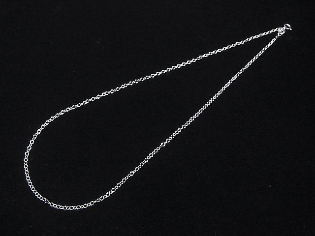 Silver925 Long Cable Chain 1.8mm Rhodium Plated [40cm][45cm][50cm][60cm][75cm] Necklace 1pc