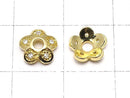 Metal Parts Bead cap 7.5 x 7.5 x 2.5 gold color (with CZ) 2 pcs