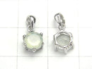 [Video] High Quality pastel green color Chalcedony AAA Brilliant Cut Pendant 8 x 7 x 5 mm Silver 925