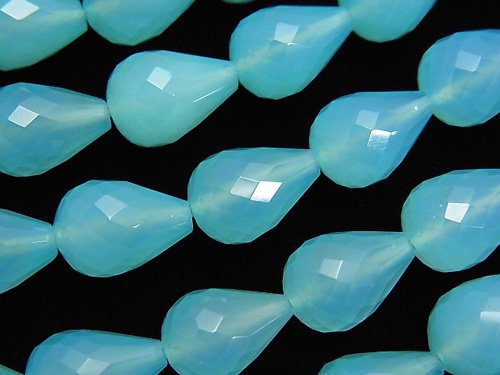 Chalcedony, Drop Gemstone Beads